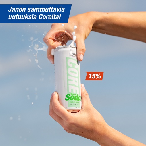 Janon sammuttavia uutuuksia Corelta 15 %